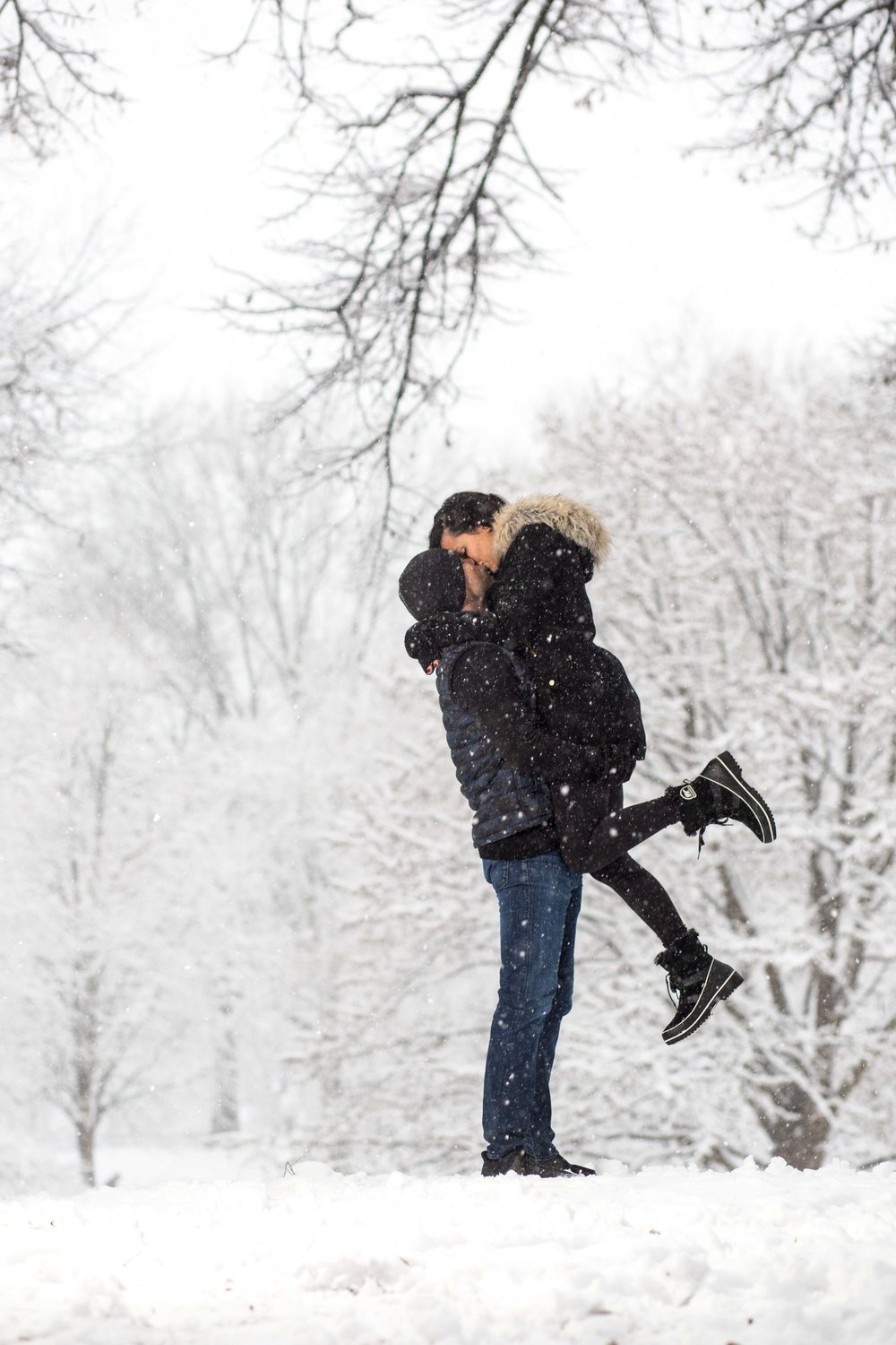 Snowy Central Park Engagement Session NYC