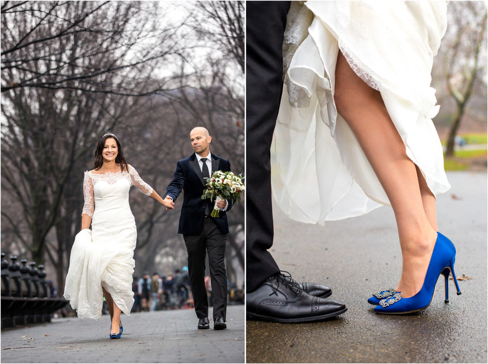 Loeb Boathouse Wedding Central Park Rain Manolo Blahnik Shoes