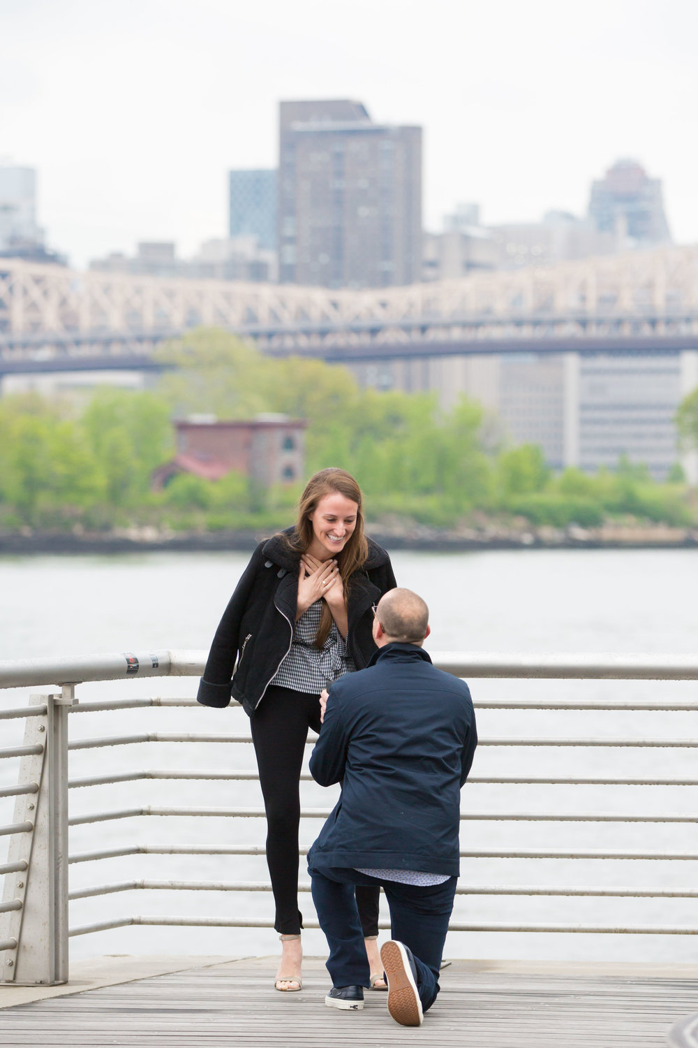 NYC Proposal Gantry Plaza State Park Engagement Photo Session Shoot Wedding Photographer