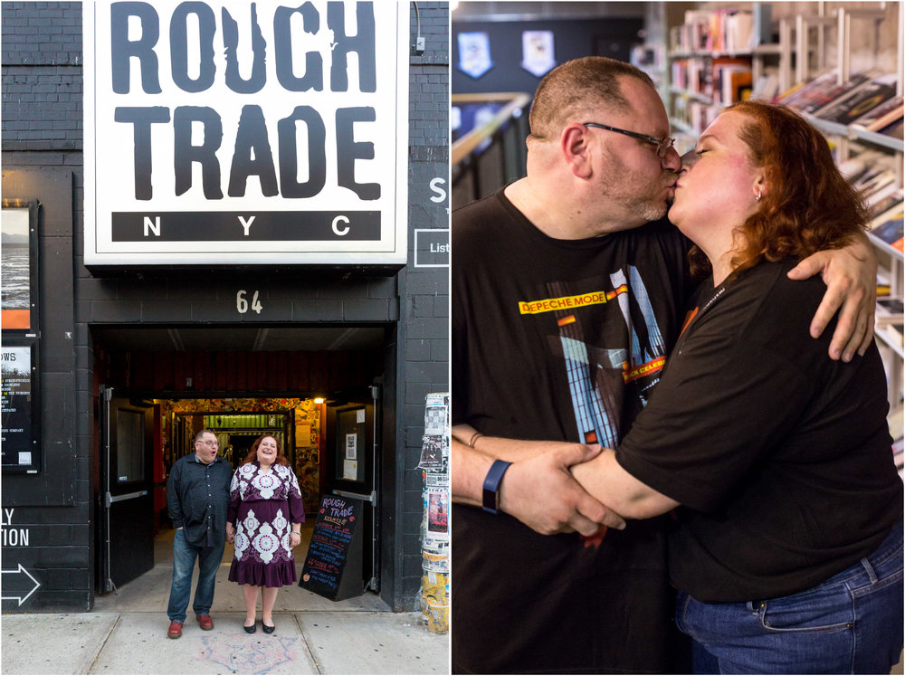Williamsburg Engagement Shoot Rough Trade NYC Wedding Photographer Dave Gahan Depeche Mode