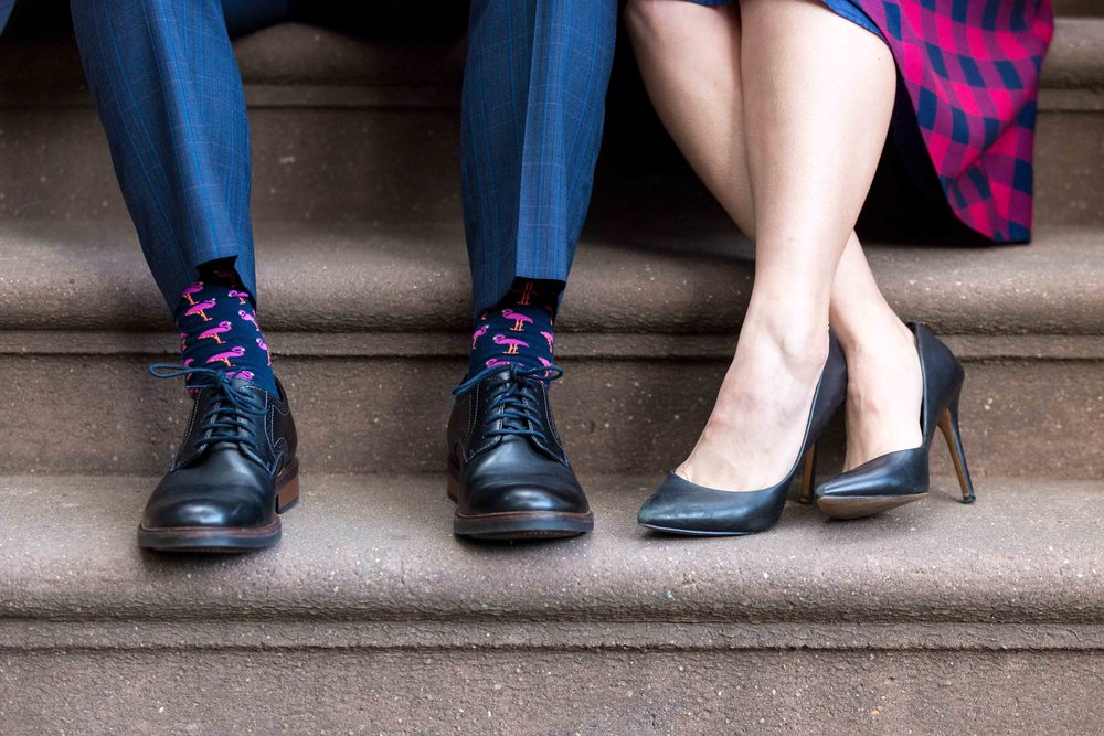 Carroll Gardens Engagement Photo Shoot Session Brooklyn NYC Wedding Photographer Green Building Dobbin Street