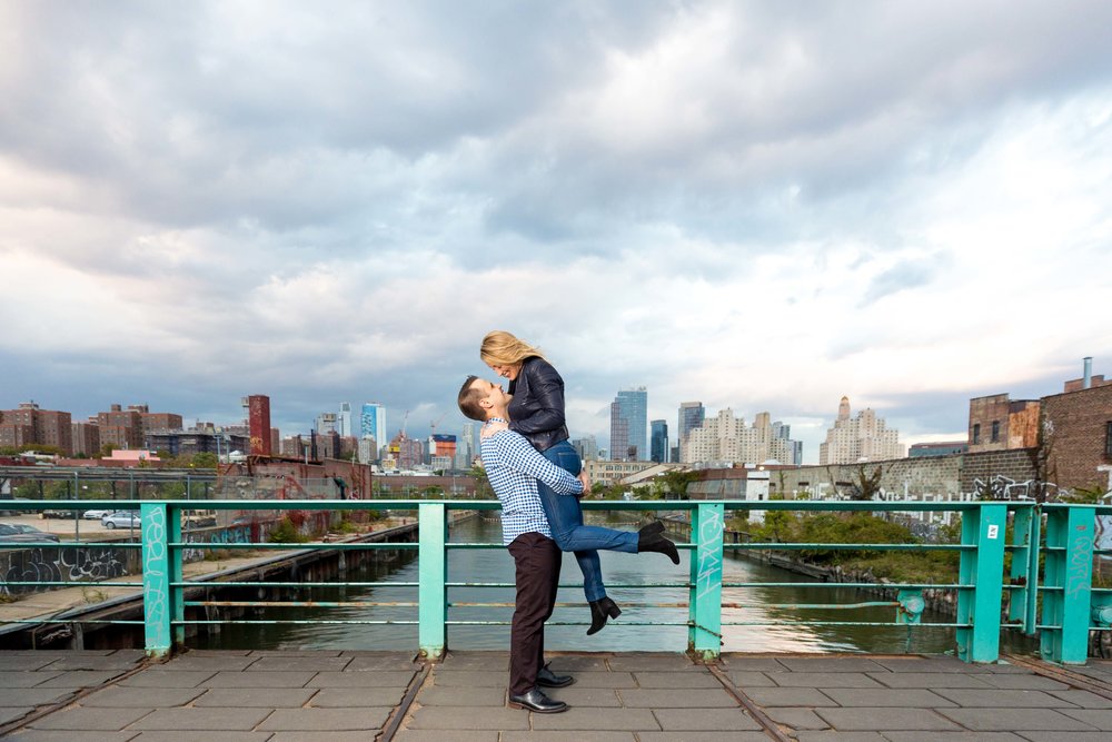 Carroll Gardens Engagement Photo Shoot Session Brooklyn NYC Wedding Photographer Green Building Dobbin Street