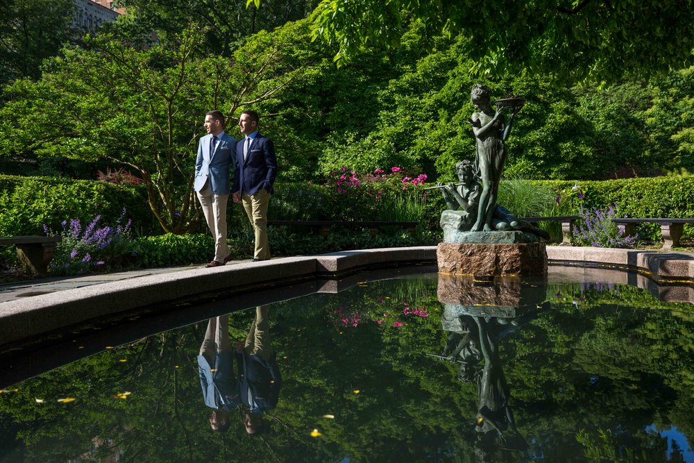 New York City NYC Wedding Photographer Engagement Photo Session Shoot Same Sex Gay Central Park Conservatory Garden