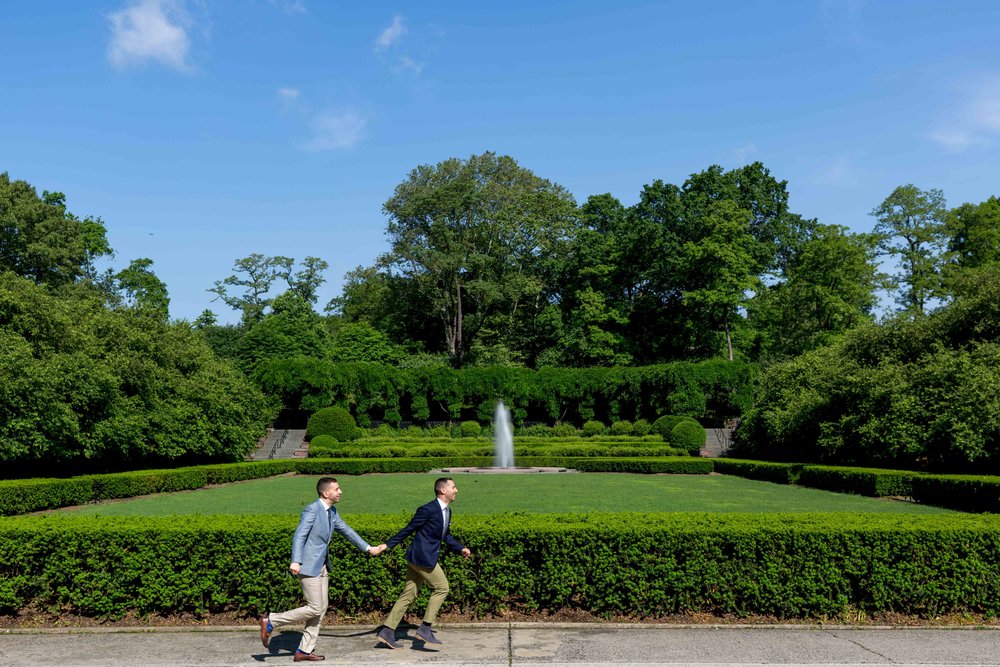 New York City NYC Wedding Photographer Engagement Photo Session Shoot Same Sex Gay Central Park Conservatory Garden