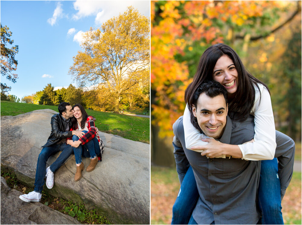 Julia and Jordan, at their engagement shoot in Central Park.