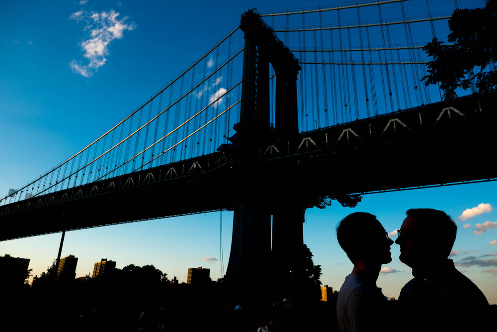 NYC anniversary photo session shoot dumbo brooklyn engagement gay lgbtq